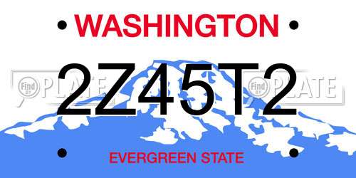 2Z45T2 Washington License Plate