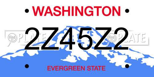 2Z45Z2 Washington License Plate