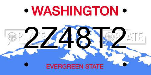 2Z48T2 Washington License Plate