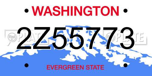 2Z55773 Washington License Plate
