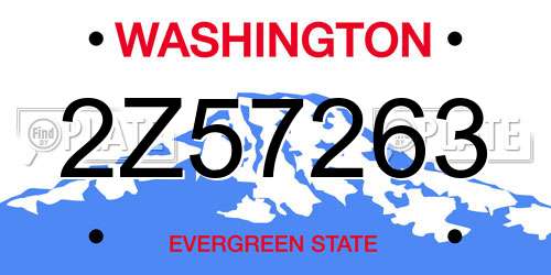 2Z57263 Washington License Plate