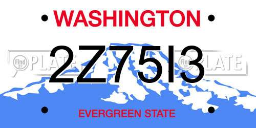 2Z75I3 Washington License Plate