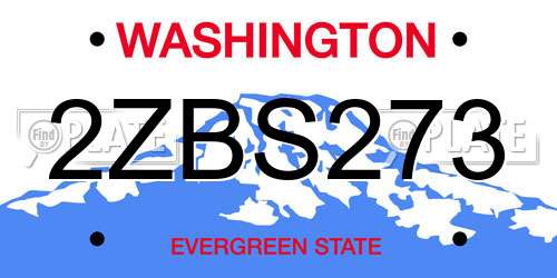 2ZBS273 Washington License Plate