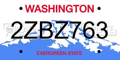 2ZBZ763 Washington License Plate