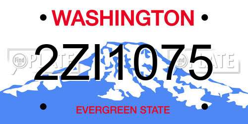 2ZI1075 Washington License Plate