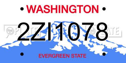 2ZI1078 Washington License Plate