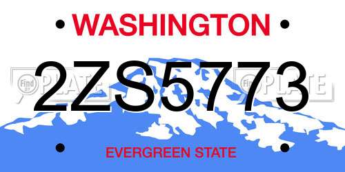2ZS5773 Washington License Plate