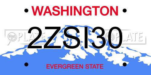 2ZSI30 Washington License Plate