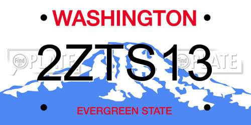 2ZTS13 Washington License Plate