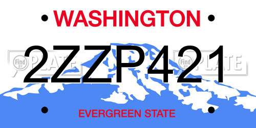 2ZZP421 Washington License Plate
