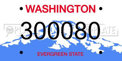 300080 Washington License Plate