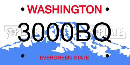 3000BQ Washington License Plate