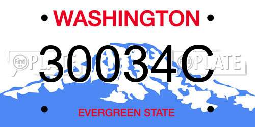 30034C Washington License Plate