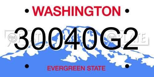 30040G2 Washington License Plate