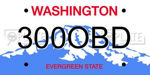 300OBD Washington License Plate