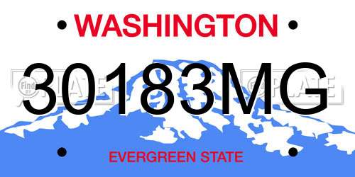 30183MG Washington License Plate