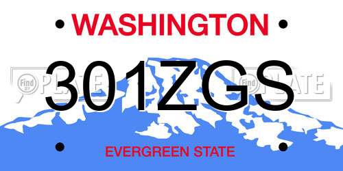 301ZGS Washington License Plate
