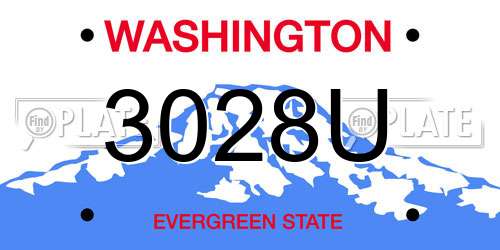 3028U Washington License Plate