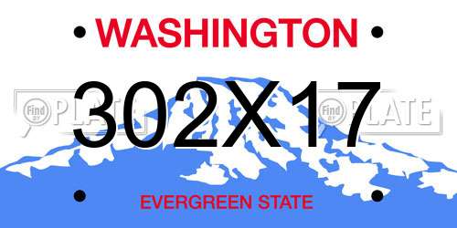 302X17 Washington License Plate