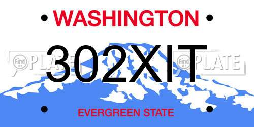 302XIT Washington License Plate