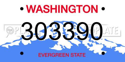 303390 Washington License Plate