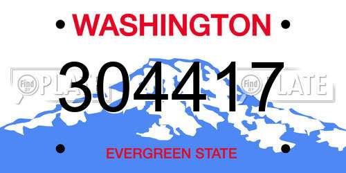 304417 Washington License Plate