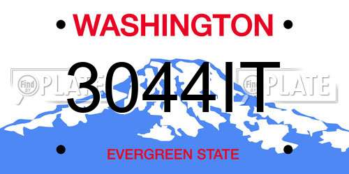 3044IT Washington License Plate