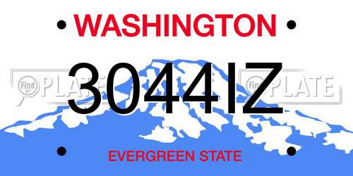 3044IZ Washington License Plate