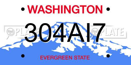 304AI7 Washington License Plate