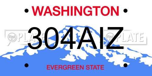 304AIZ Washington License Plate