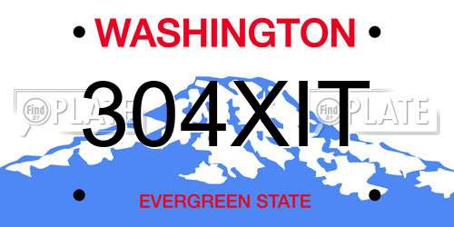 304XIT Washington License Plate