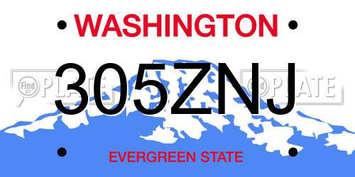 305ZNJ Washington License Plate