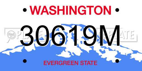 30619M Washington License Plate