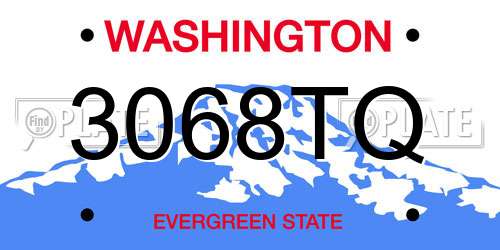 3068TQ Washington License Plate