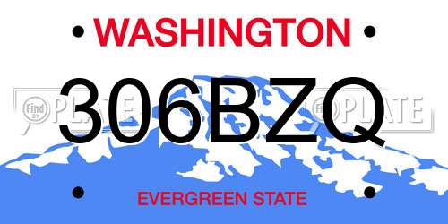 306BZQ Washington License Plate