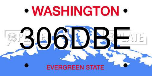 306DBE Washington License Plate