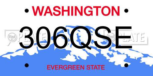 306QSE Washington License Plate