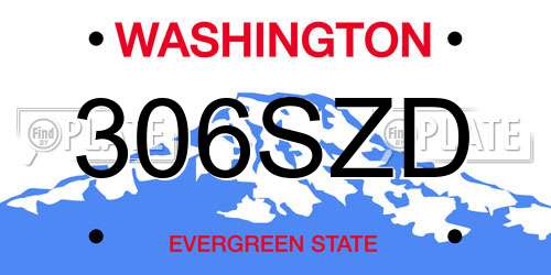 306SZD Washington License Plate