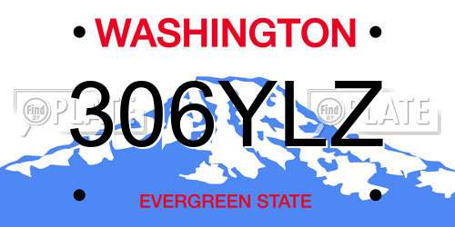 306YLZ Washington License Plate
