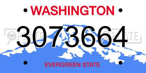 3073664 Washington License Plate
