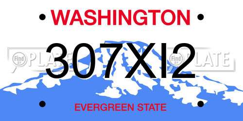 307XI2 Washington License Plate