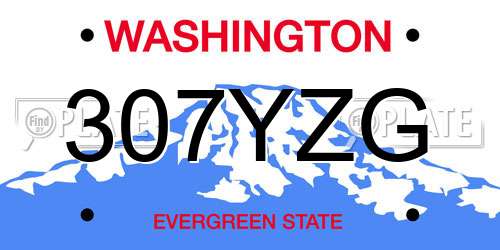 307YZG Washington License Plate