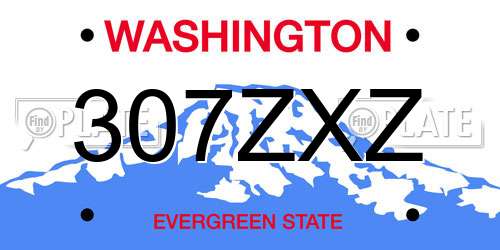 307ZXZ Washington License Plate