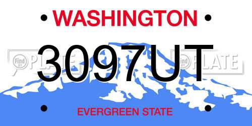 3097UT Washington License Plate