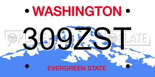 309ZST Washington License Plate