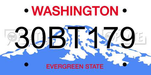 30BT179 Washington License Plate