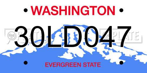 30LD047 Washington License Plate