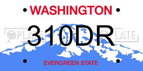 310DR Washington License Plate