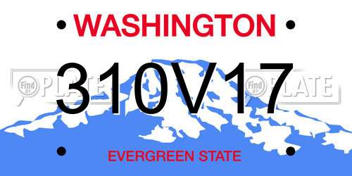 310V17 Washington License Plate