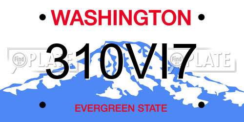 310VI7 Washington License Plate